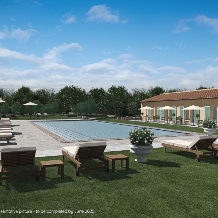 rendering - piscina esterna privata a due livelli