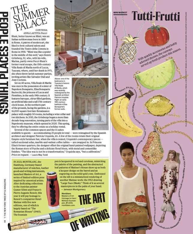 The New York Times Style Magazine (17-05-2026) Printed Issue Article on Villa Reale di Marlia
