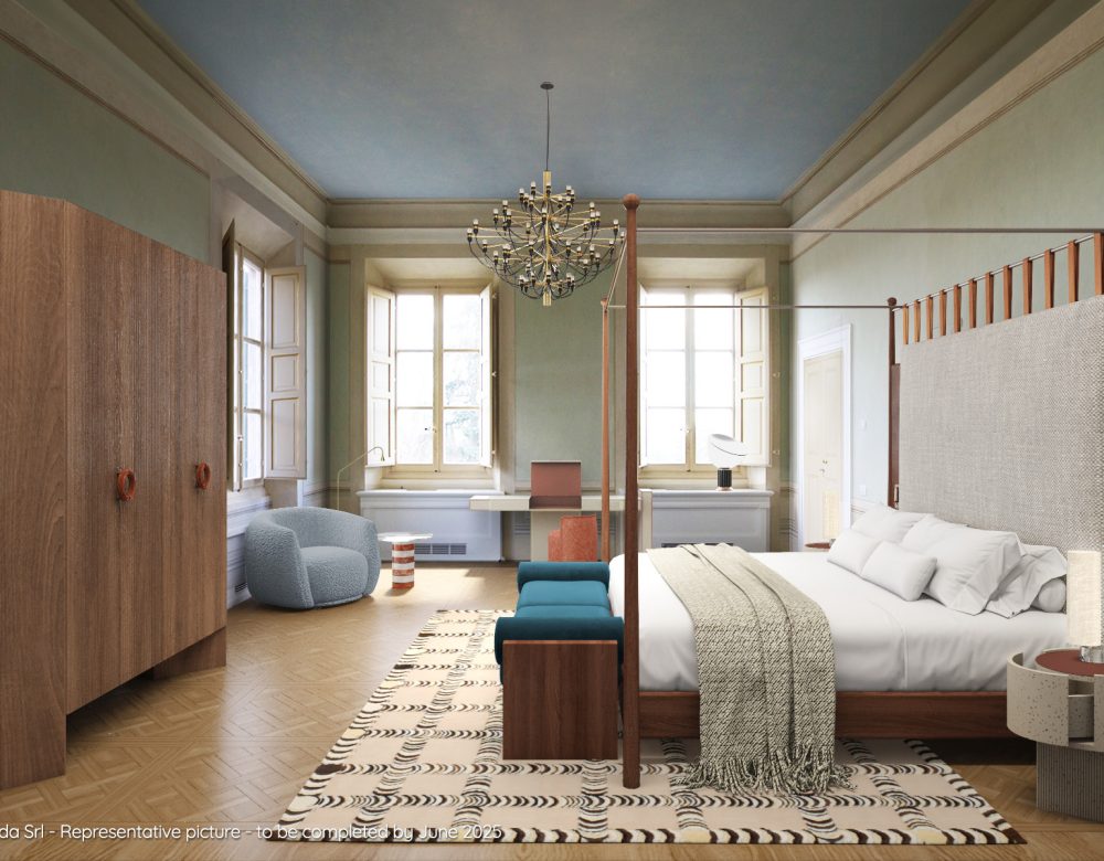 Rendering - modello camera da letto suite del secondo piano