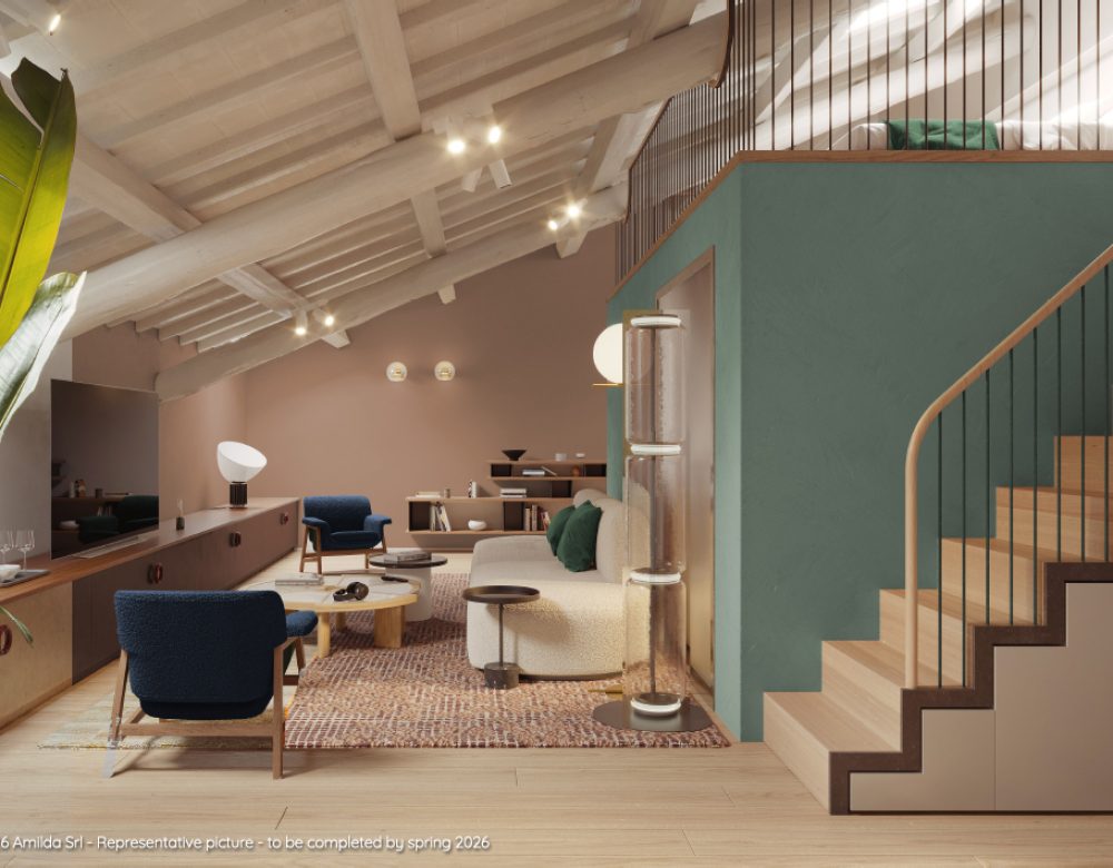 Rendering - Suite Matilda bedroom and living room