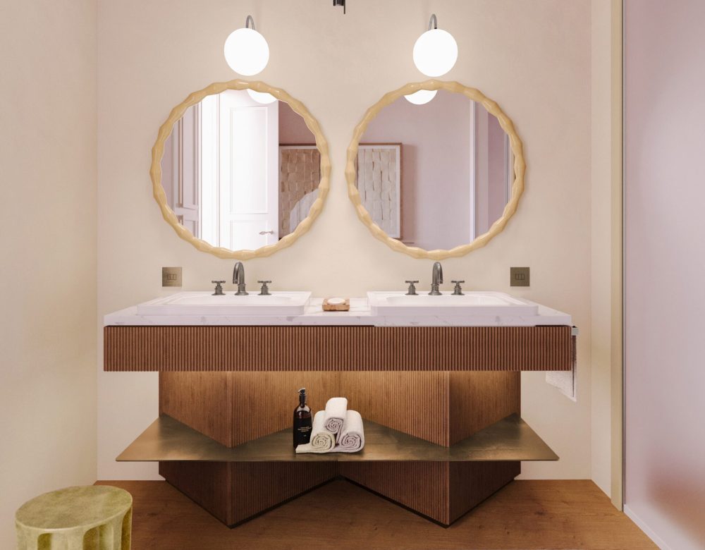Rendering - modello bagni suite secondo piano